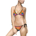 Geometric Colorblock Tie-Side Bikini Swimsuit