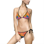 Geometric Colorblock Tie-Side Bikini Swimsuit