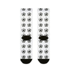 Soccer Ball Pattern Sublimation Crew Socks — White Football Athletic Socks