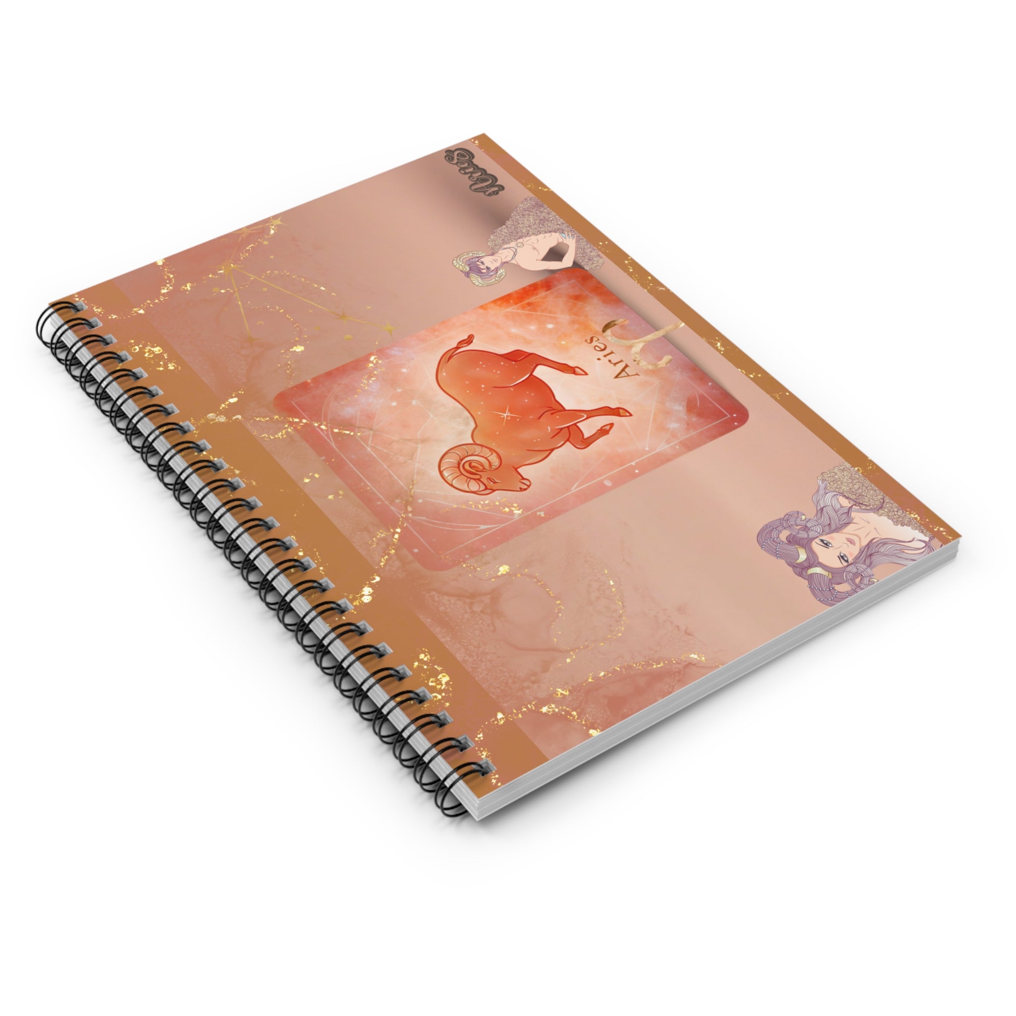 Aries Zodiac Spiral Notebook