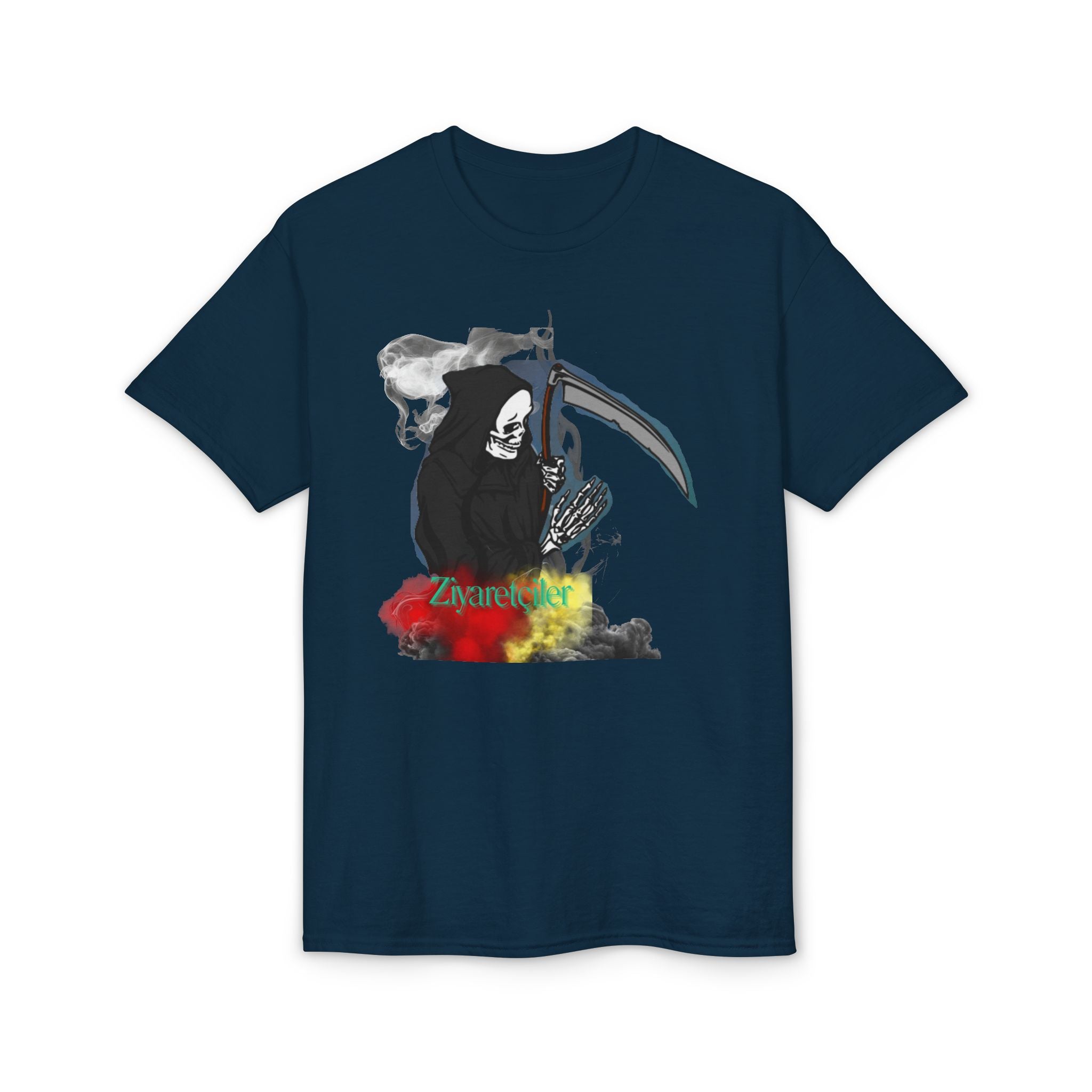 Grim Reaper Scythe Graphic Tee — Color Smoke "Zmartev" Design