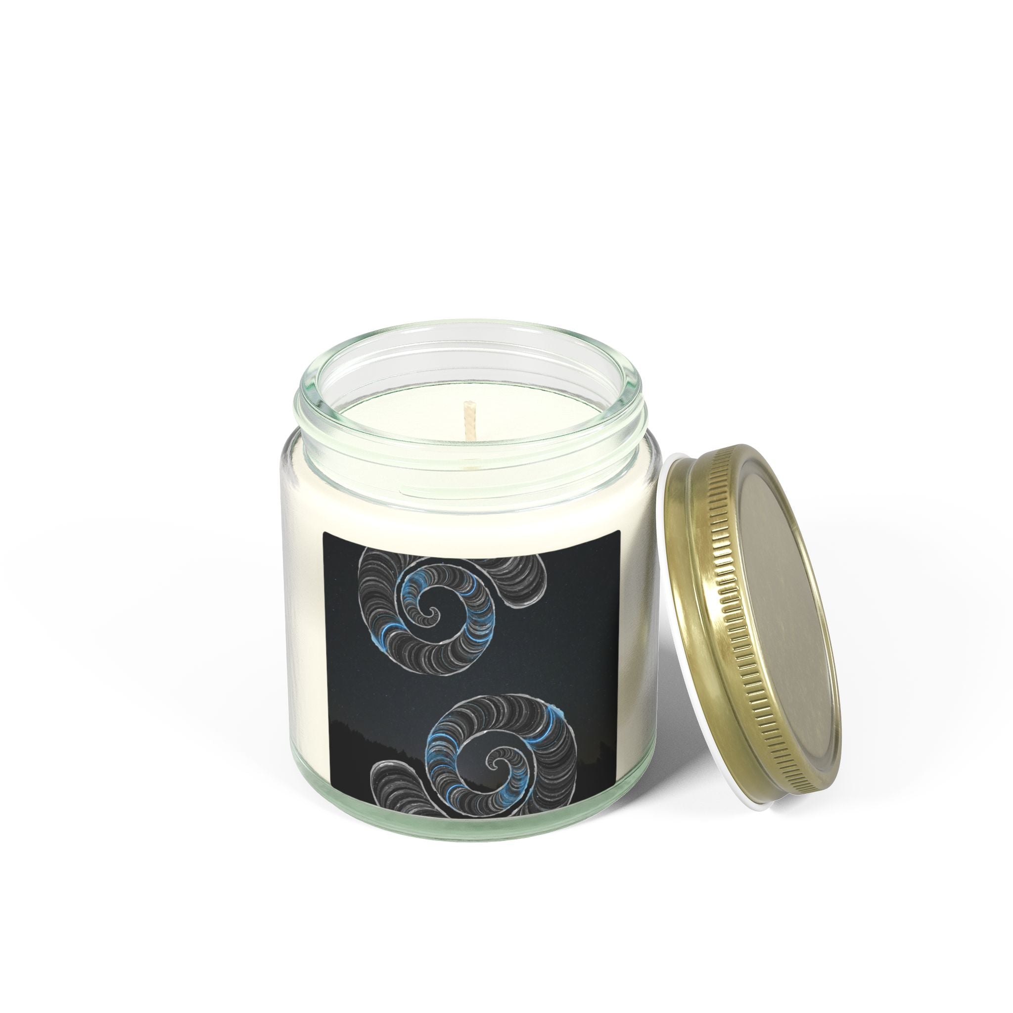Amber Jar with Nautical Shell Design Candles