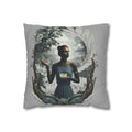 Surreal Woman Holding Teacup Decorative Pillow