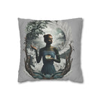 Surreal Woman Holding Teacup Decorative Pillow