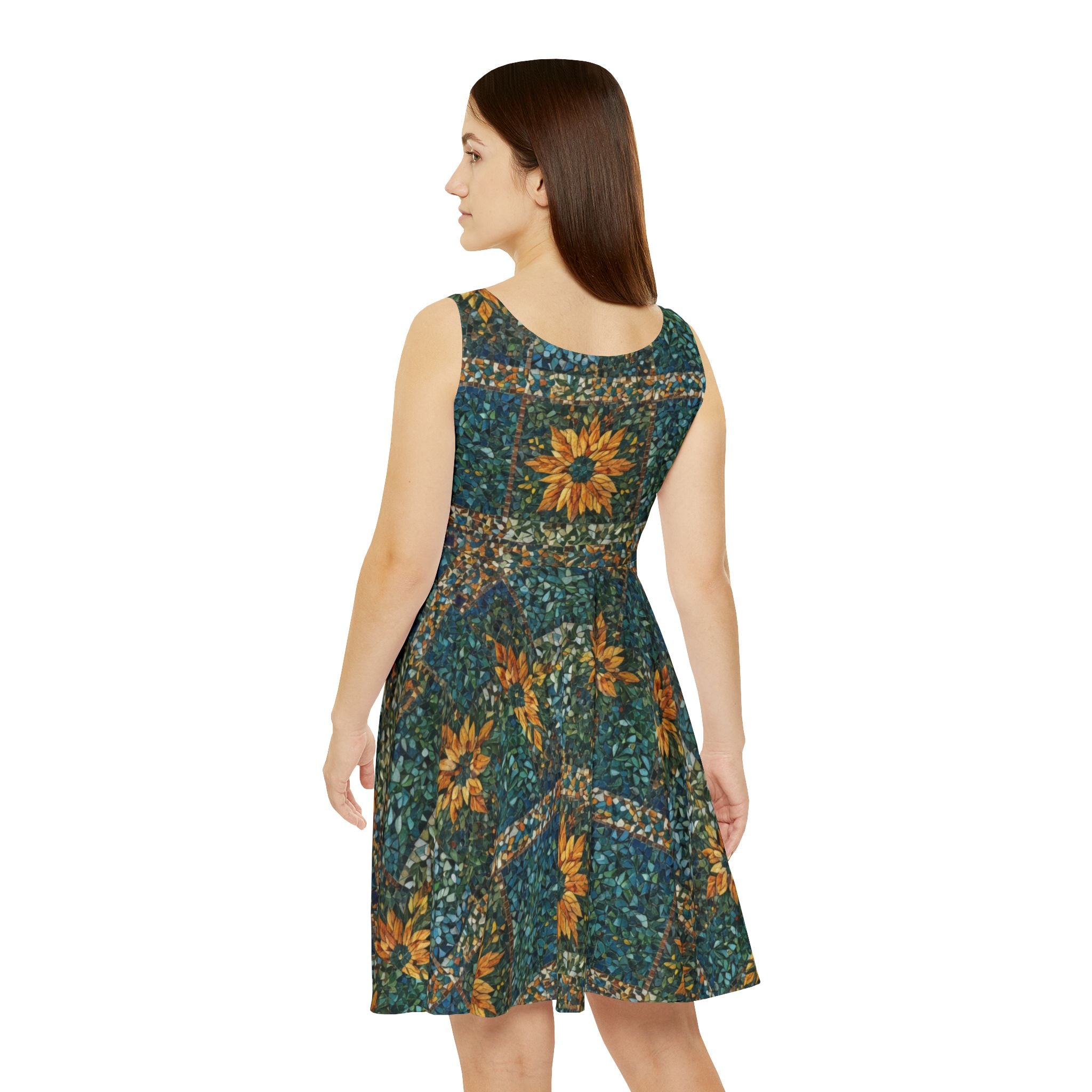 Skater Dress — Sunflower Mosaic All-Over Print