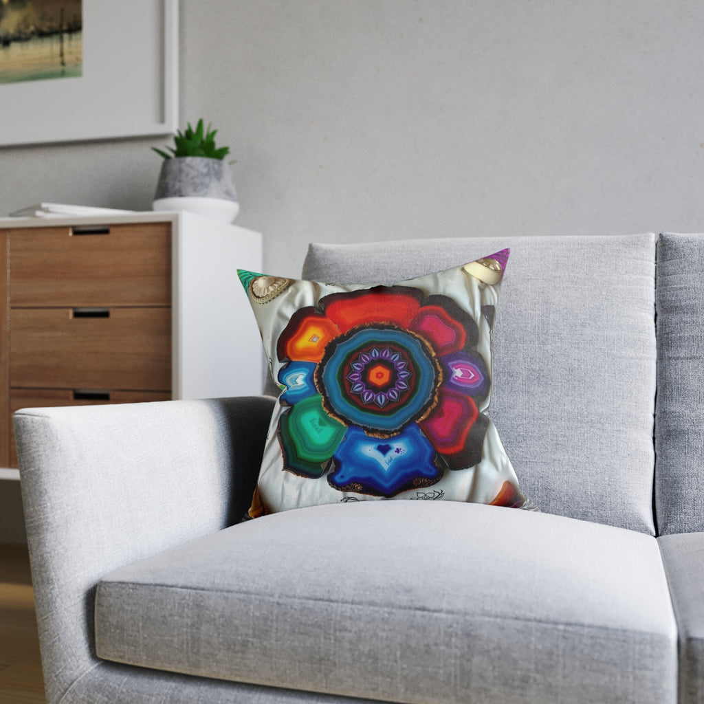 Earth's Heartbeat Agate Pillow