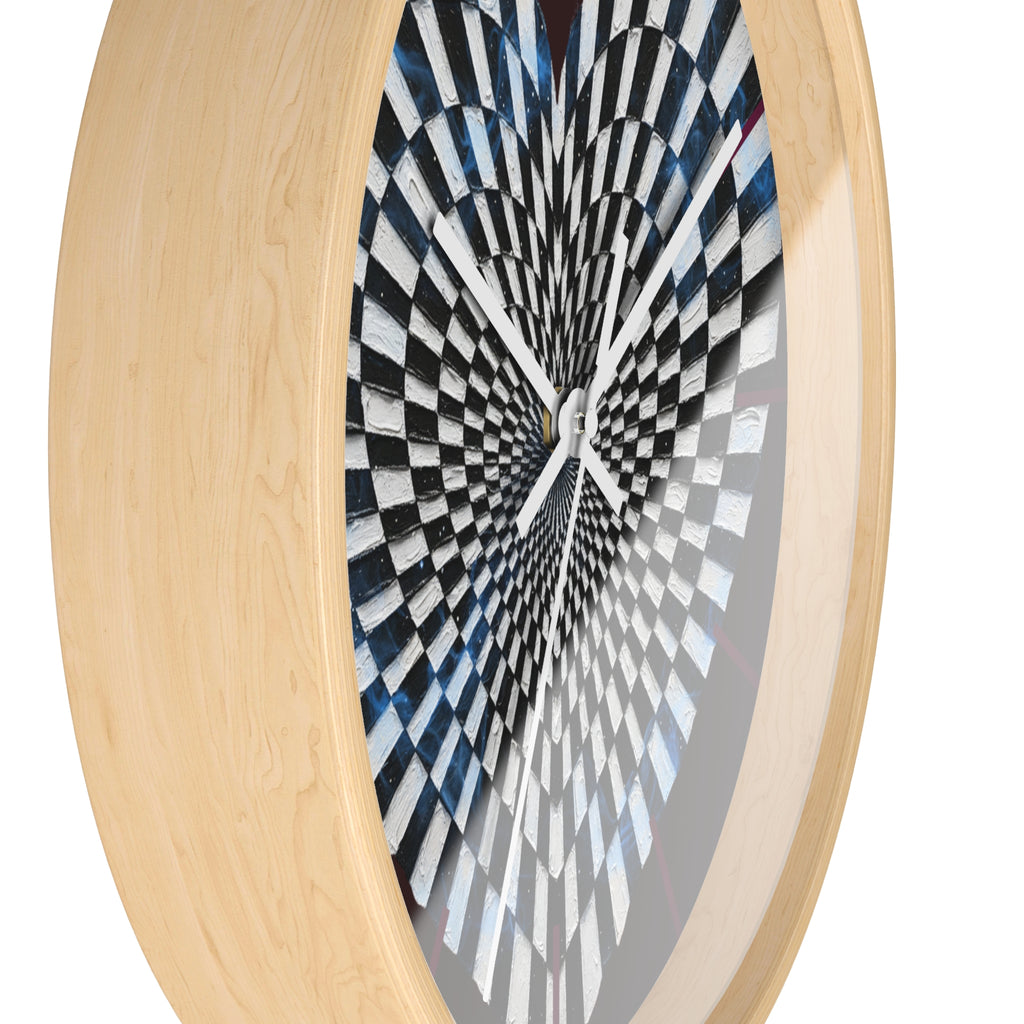 Optical Heart Wall Clock —Checkerboard Illusion