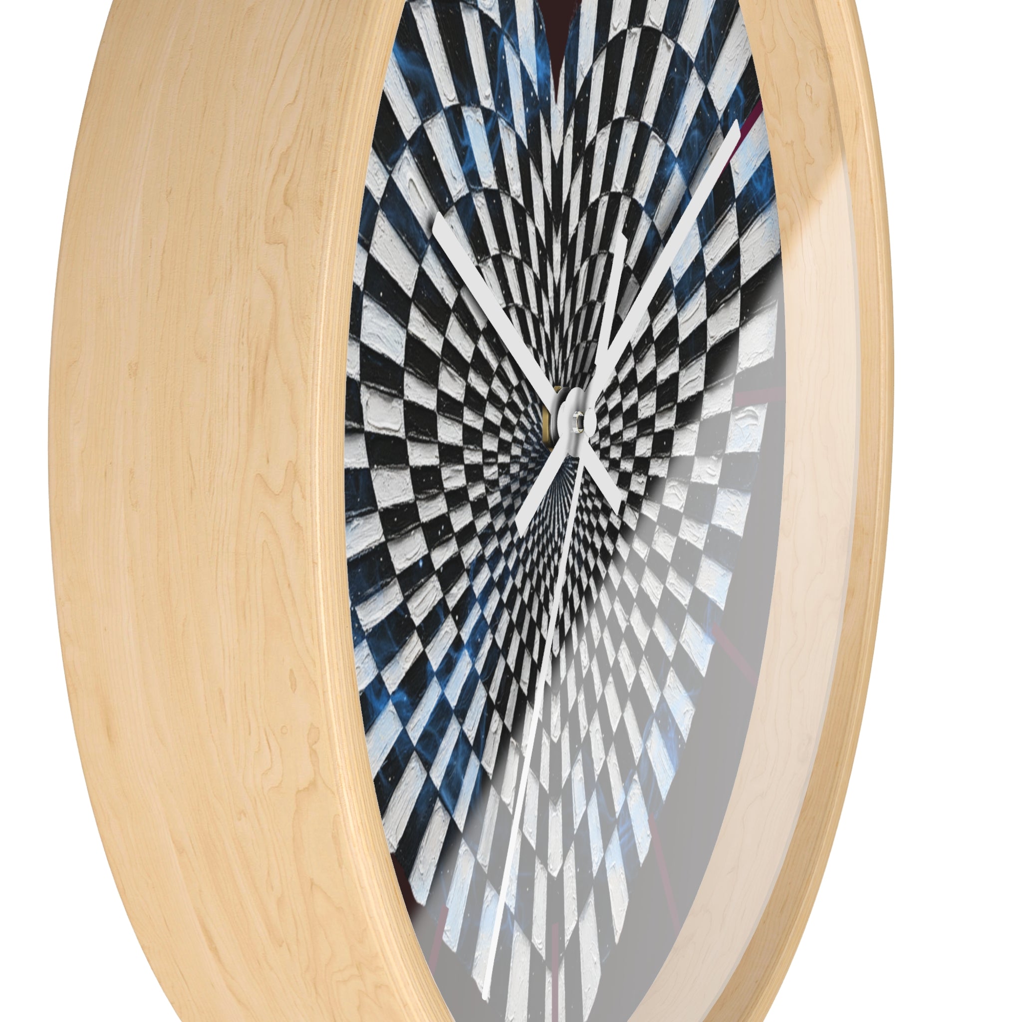 Optical Heart Wall Clock —Checkerboard Illusion