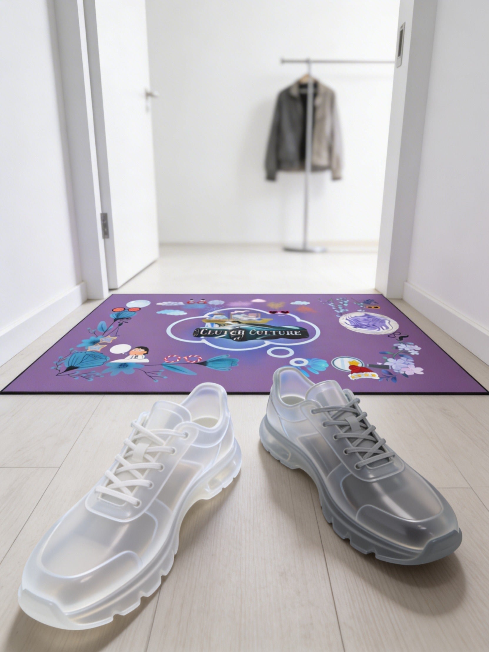 Garden Culture Floor Mat | Whimsical Purple Design