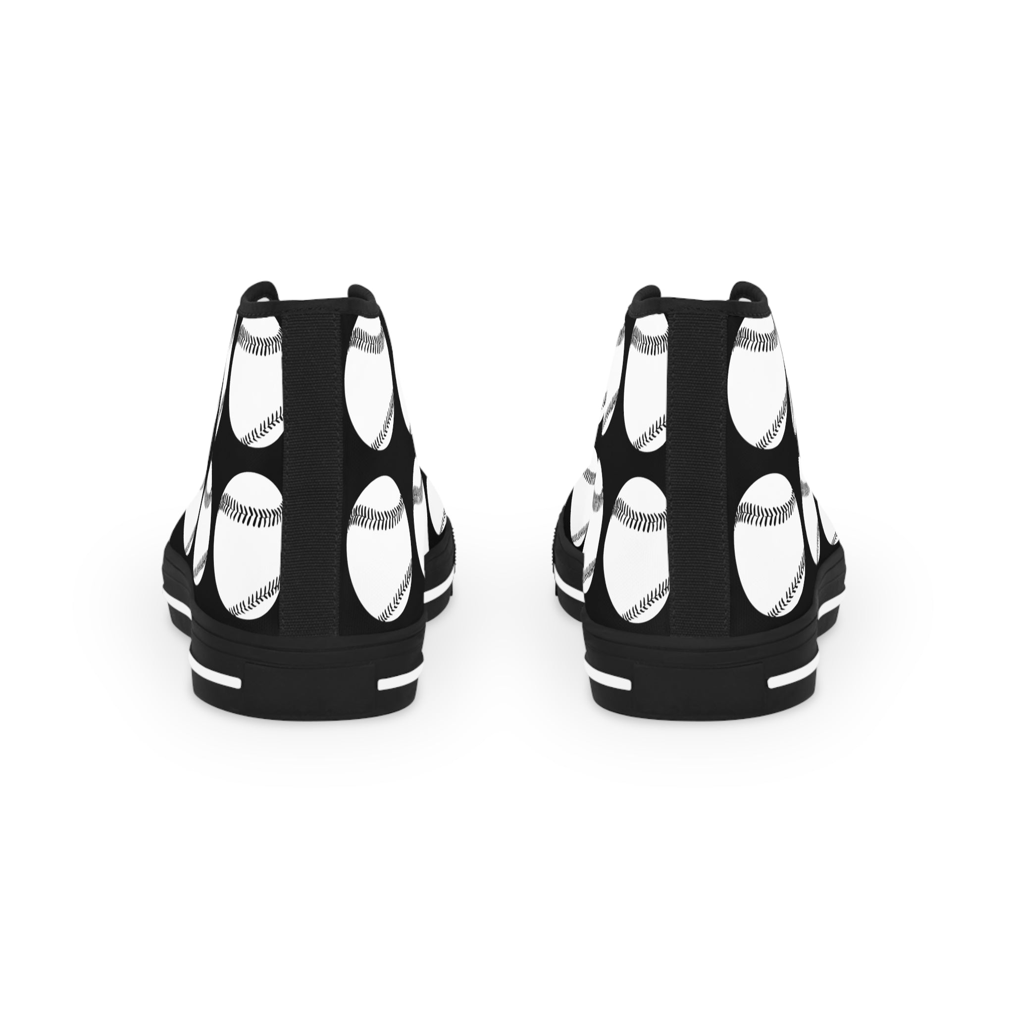 Baseball Pattern High Top Sneakers — Men’s Athletic Canvas Shoes