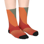 Abstract Autumn Colorblock Mid-Length Socks