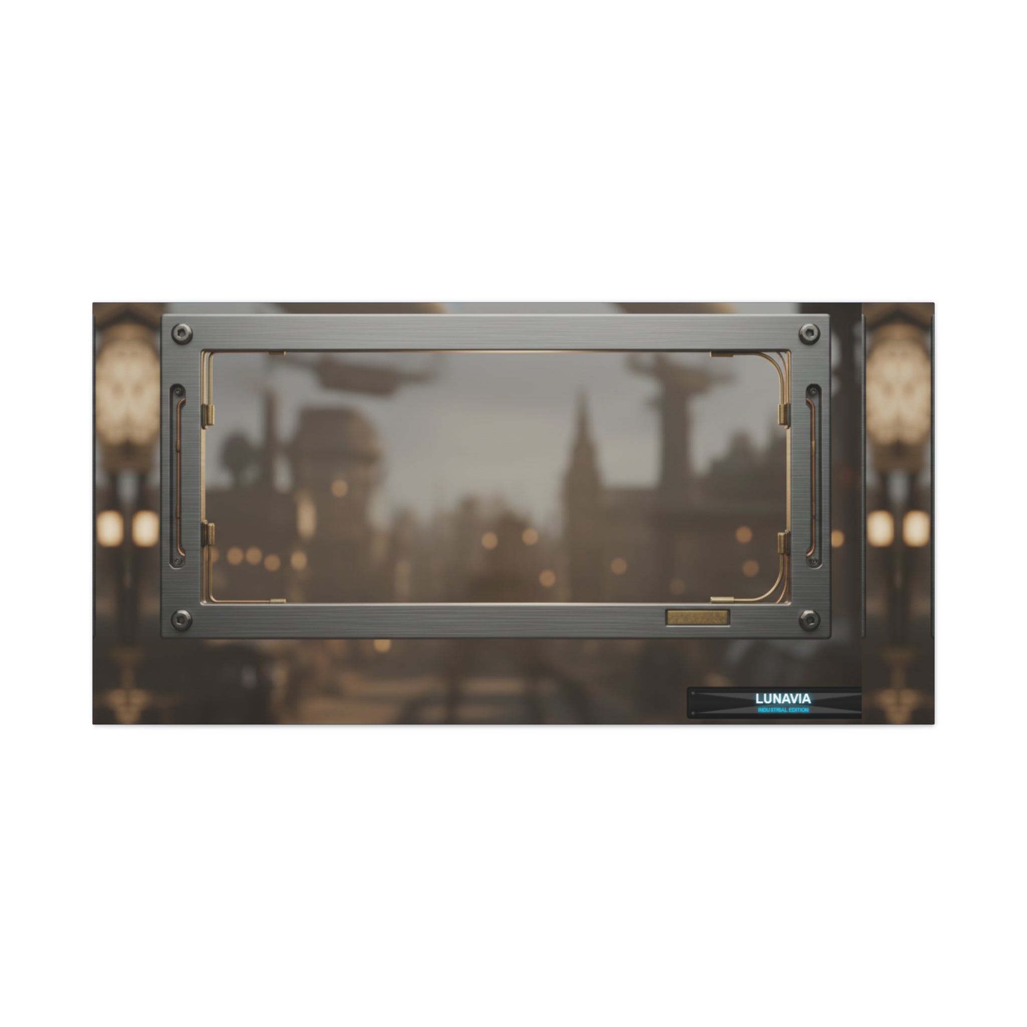 LUNAVIA Neo-Horizon Metal Wall Art — Futuristic Framed Canvas