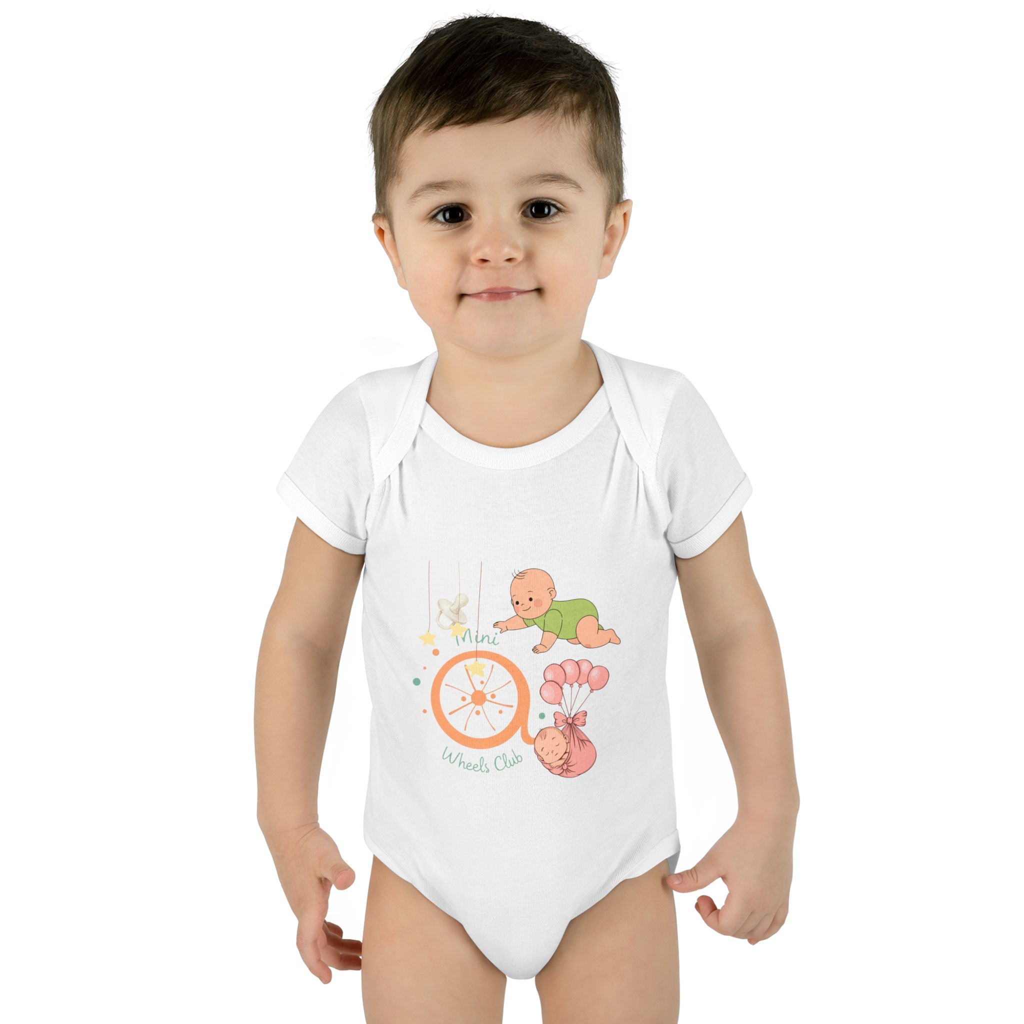 Nautical Newborn Bodysuit - Shell & Wheel