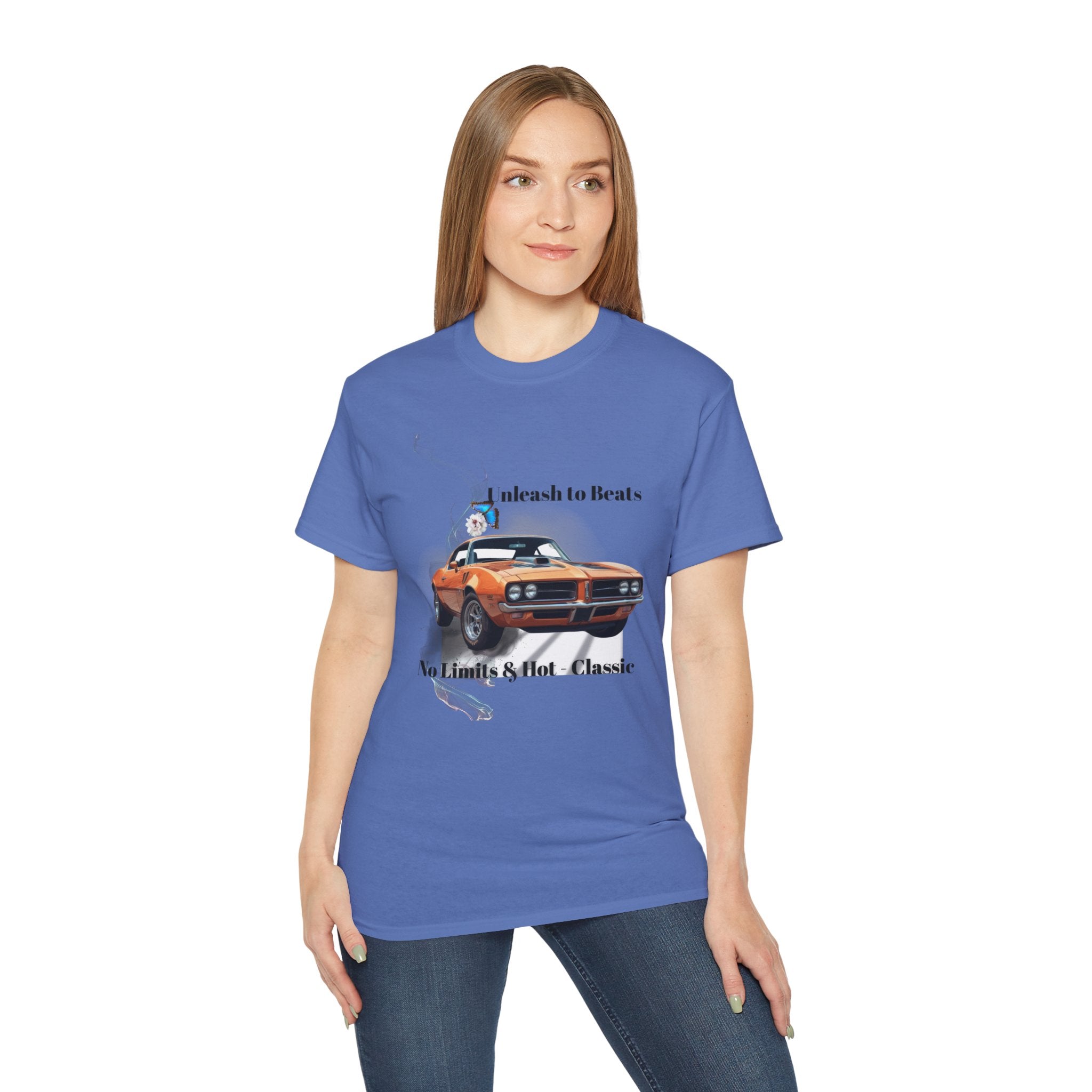 Classic Muscle Car T-Shirt — "No Limits & Hot-Classic" Graphic Tee