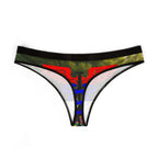 Tree Canopy Women's Thong — Green Forest Print All-Over Design