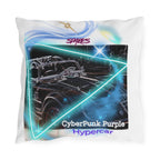 Cyberpunk Purple Hypercar Outdoor Pillow
