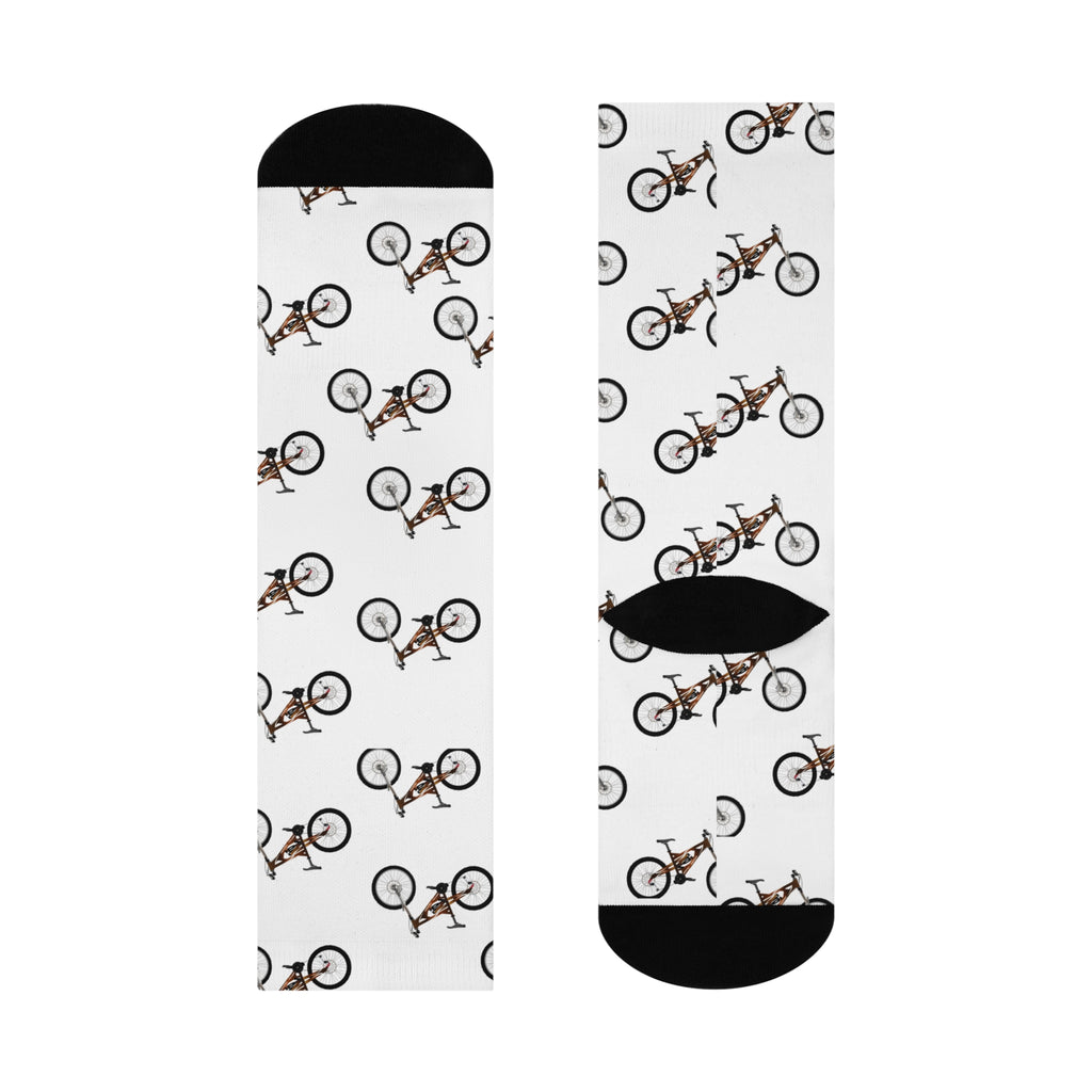 Bicycle Pattern Cushioned Crew Socks — Cozy Cycling Gift