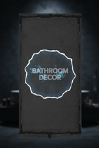 A cinematic close-up shot of the black spa towel against a dark, textured slate background. 