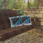 Cyberpunk Purple Hypercar Outdoor Pillow