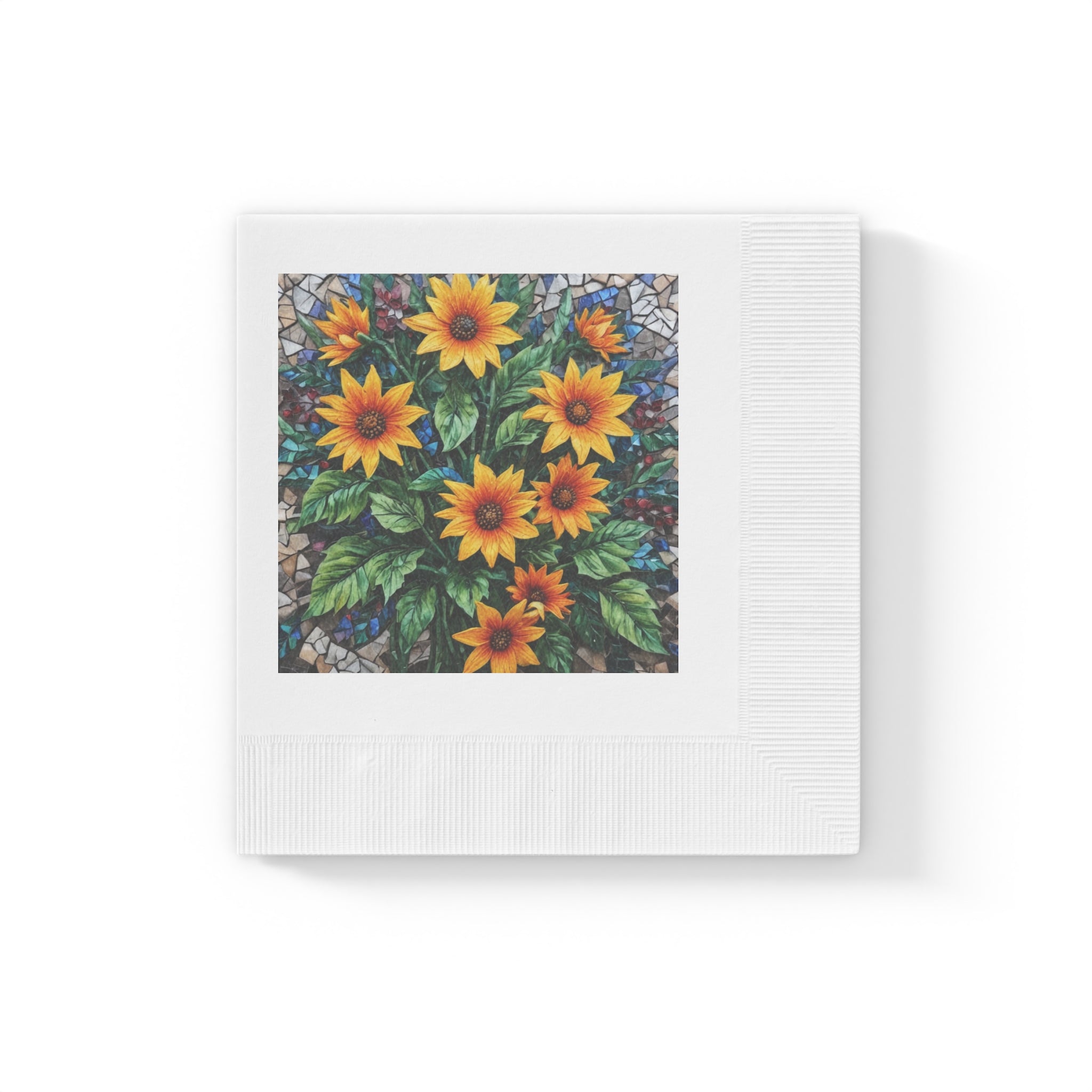 Sunflower Mosaic Cocktail Napkins