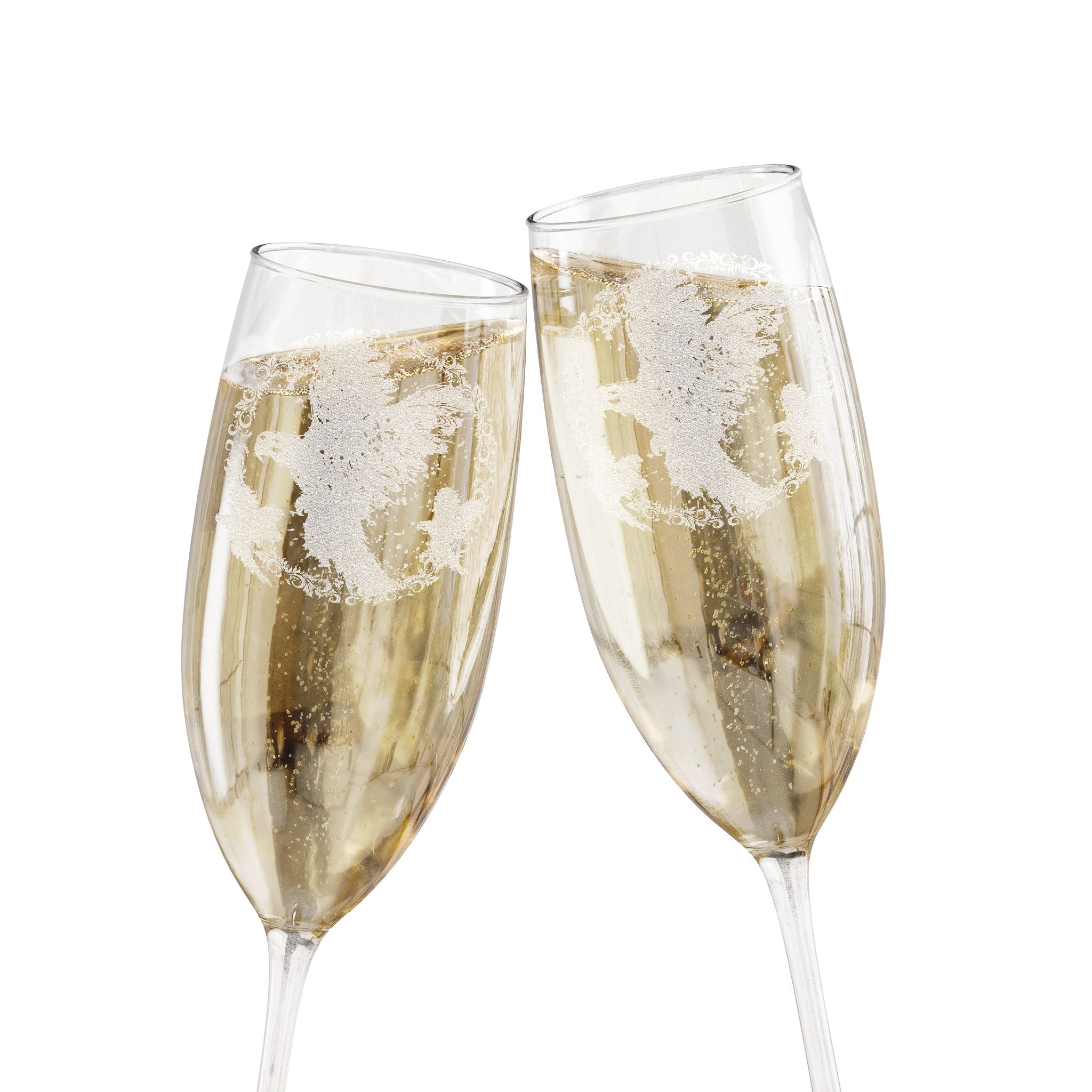 Bird Engraved Champagne Glass | 8oz Luxury Flute