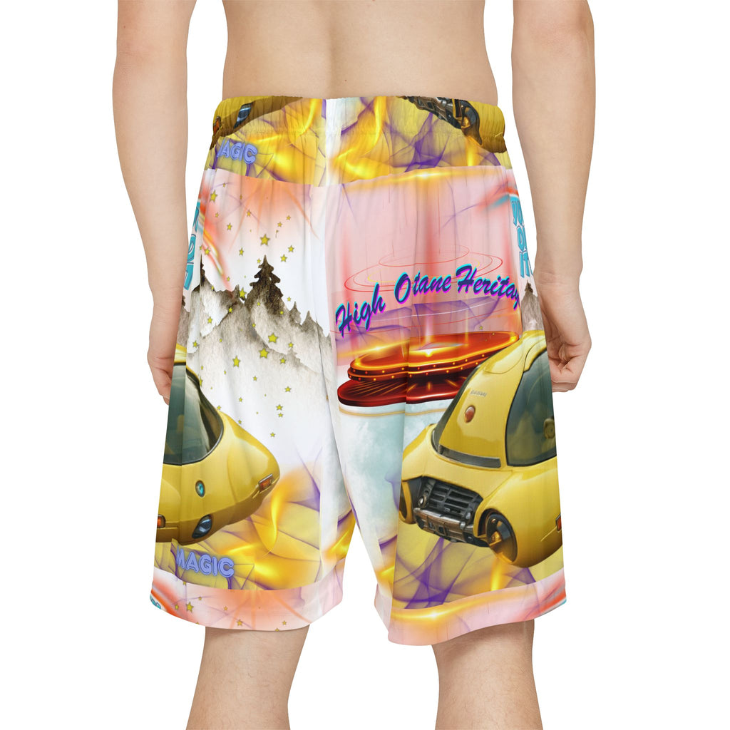 Sleepy Traveler" — Alien Spaceship AOP Shorts