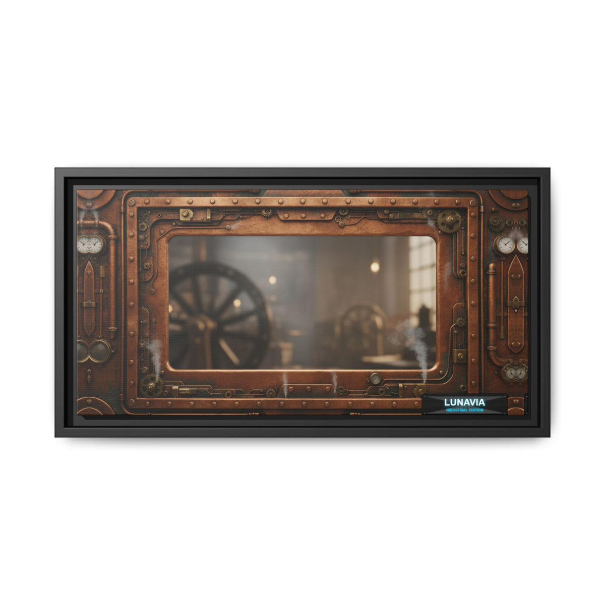 Steampunk Porthole Matte Canvas Framed Wall Art