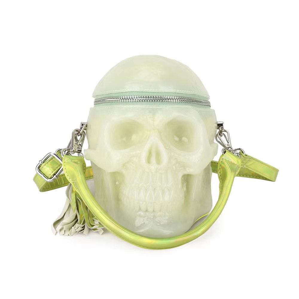 3D Bags Skull Gel Cross Body Handle Bag Glow-in-the-dark Mini Shoulder Handbag - Hidden-Gems