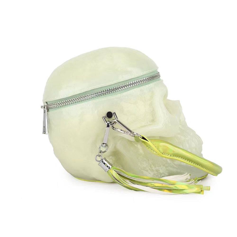 3D Bags Skull Gel Cross Body Handle Bag Glow-in-the-dark Mini Shoulder Handbag - Hidden-Gems