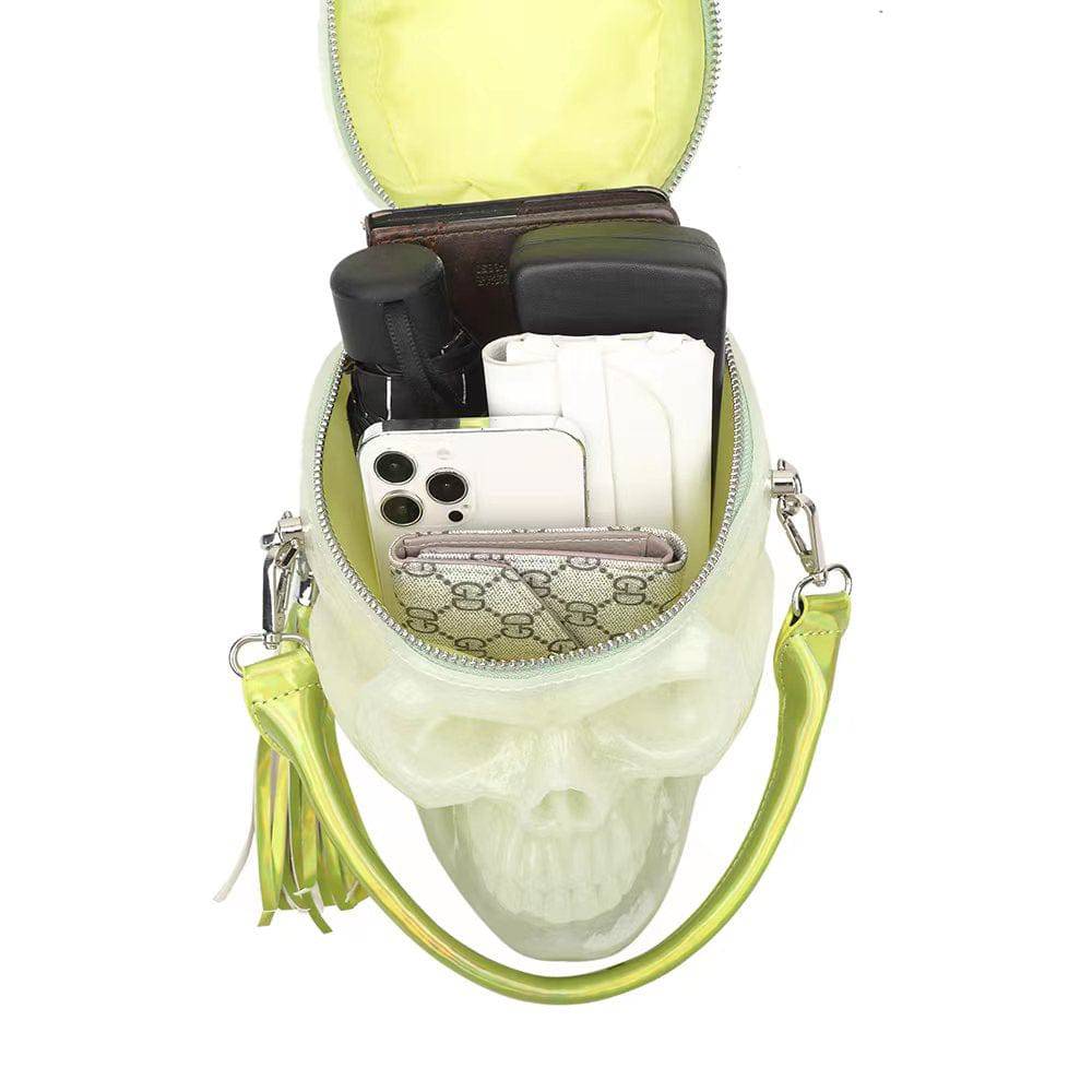 3D Bags Skull Gel Cross Body Handle Bag Glow-in-the-dark Mini Shoulder Handbag - Hidden-Gems