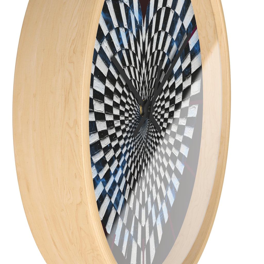 Optical Heart Wall Clock —Checkerboard Illusion