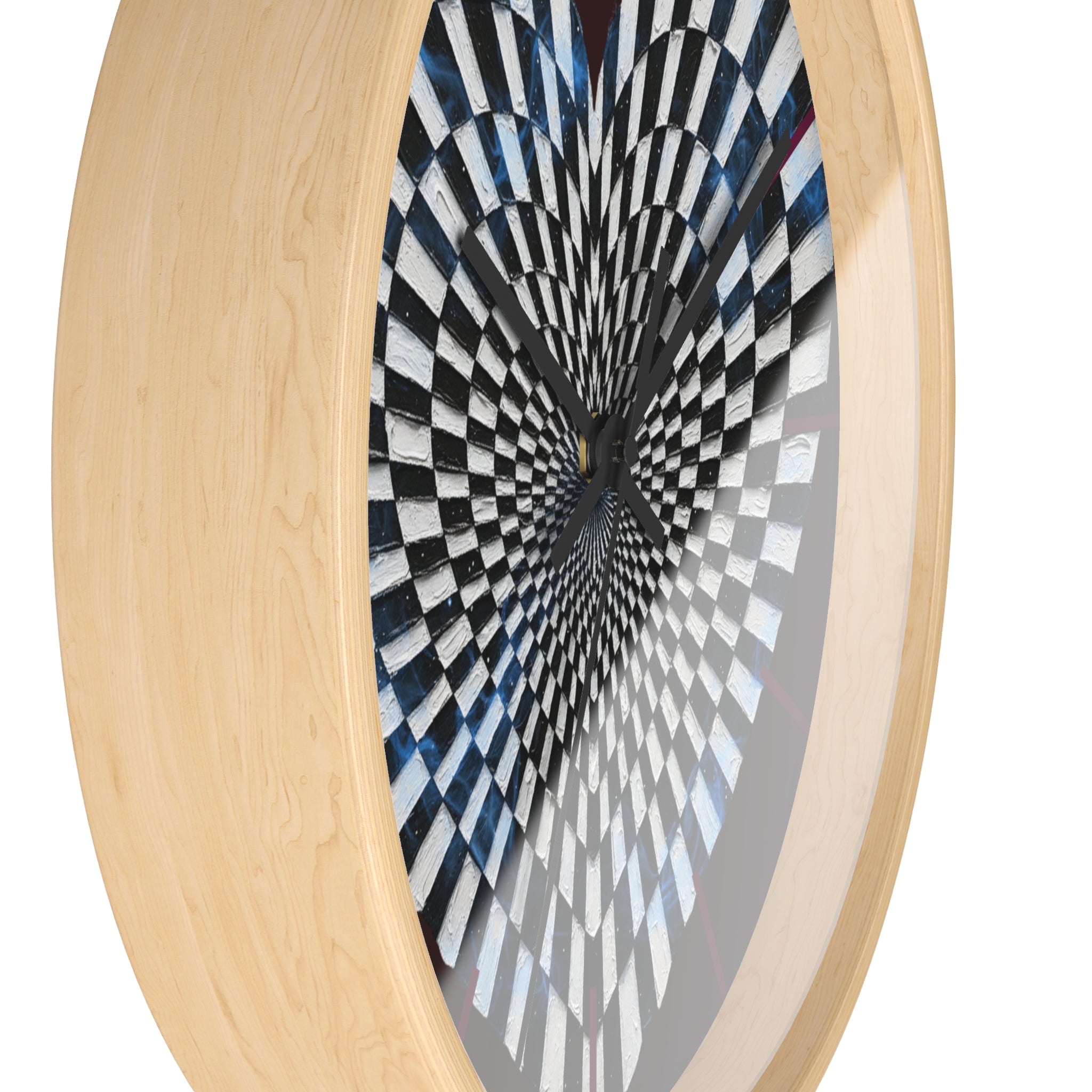 Optical Heart Wall Clock —Checkerboard Illusion
