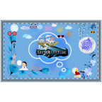 Surreal Car Passion Doormat" centered in front of a large, dark wood pivot door. 