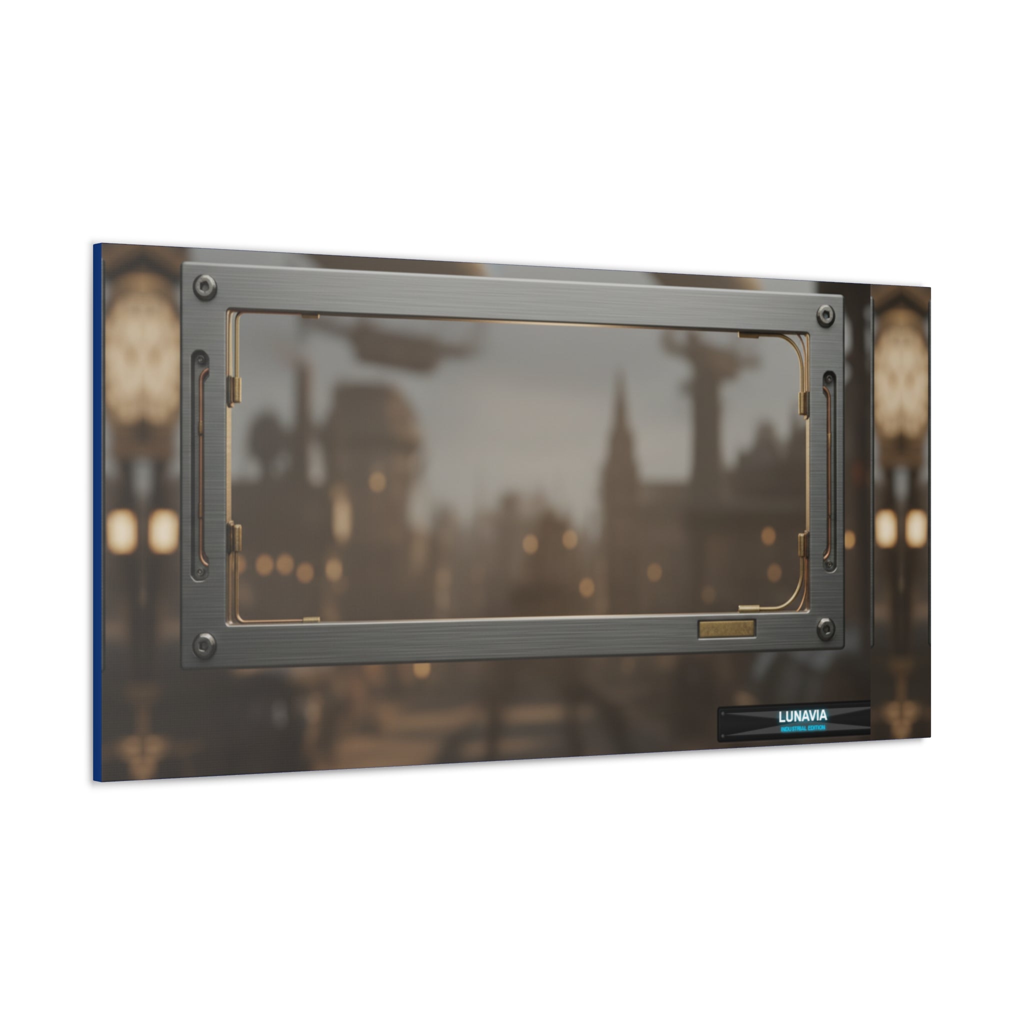 LUNAVIA Neo-Horizon Metal Wall Art — Futuristic Framed Canvas