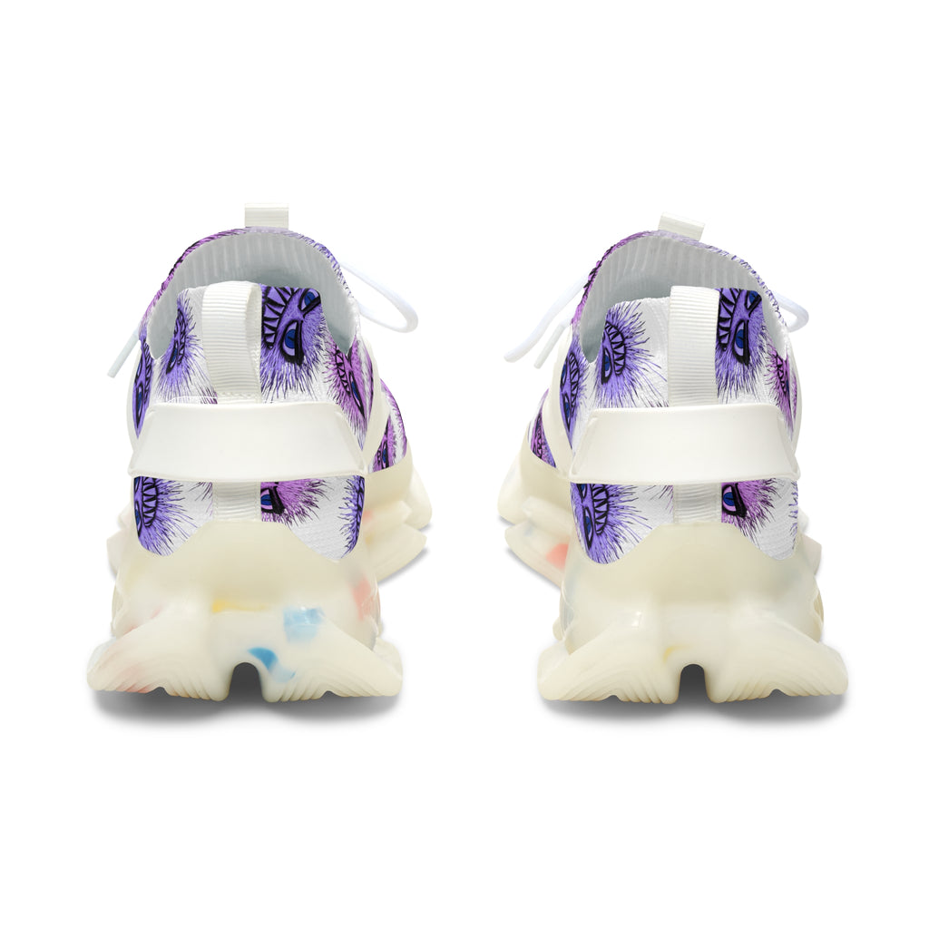 Purple Cheshire Cat Mesh Sneakers — Women's Novelty Athletic Shoes