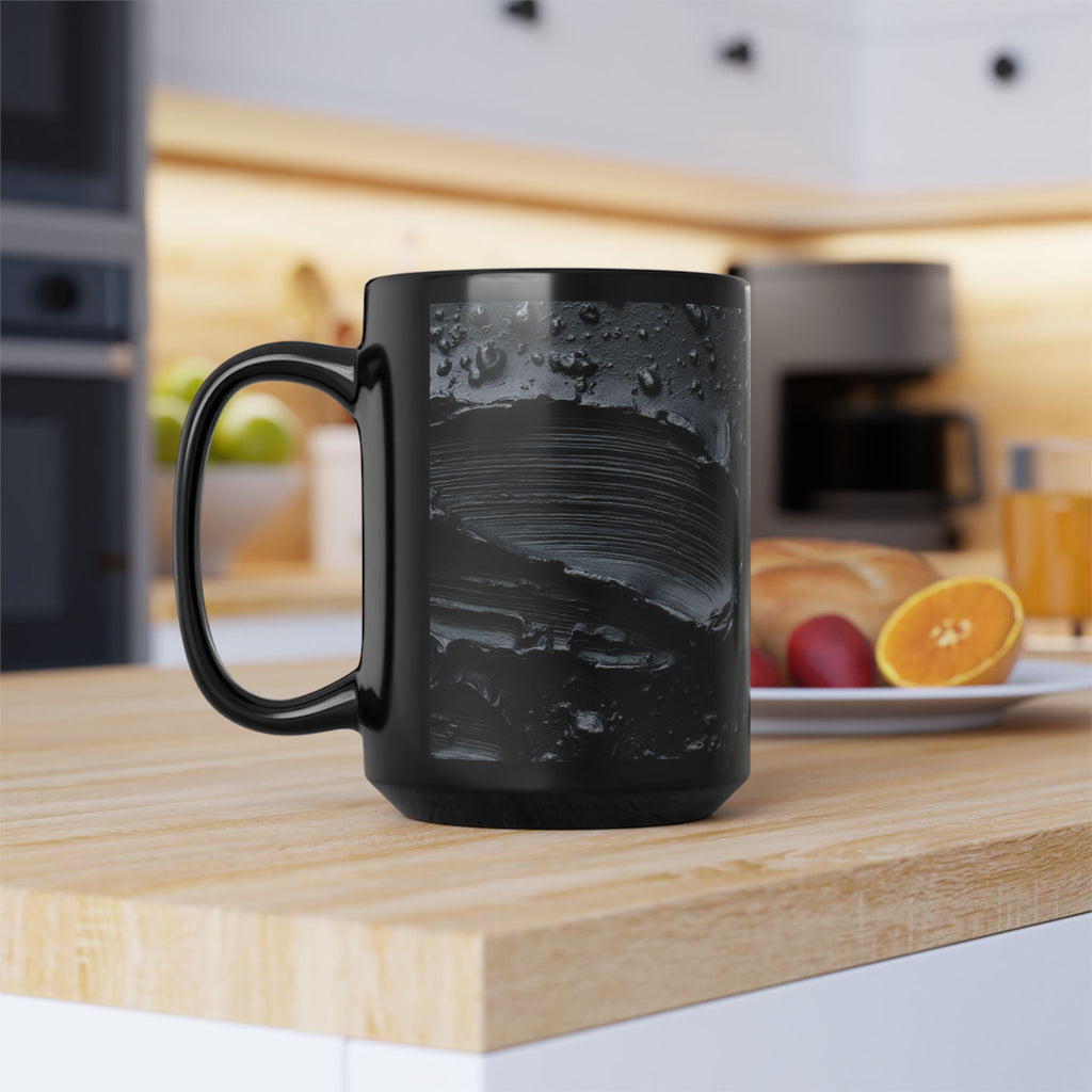 Black Ceramic Mug — Dark Paint