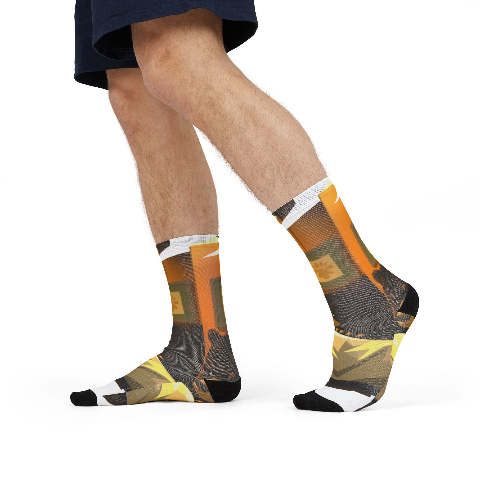 Cozy Bear Crew Socks — Sublimated Graphic Cabin Socks