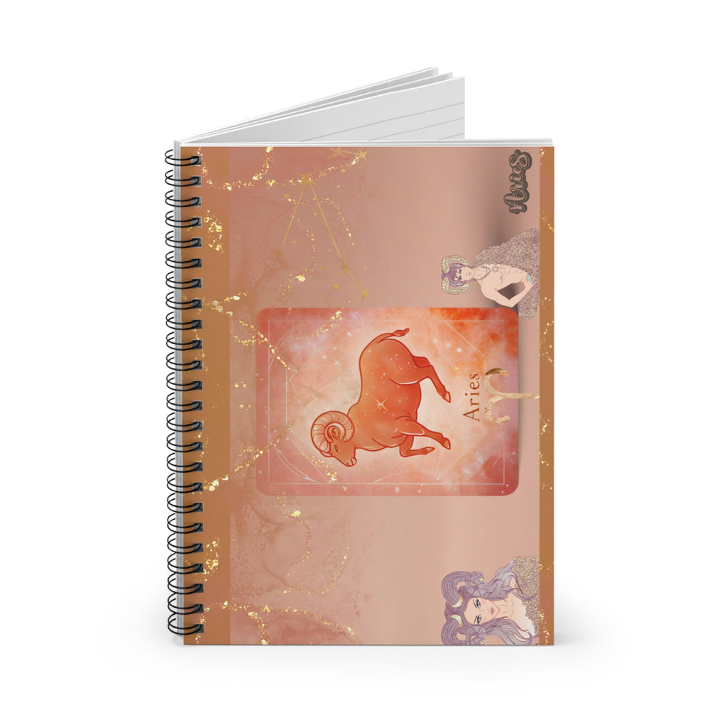 Aries Zodiac Spiral Notebook