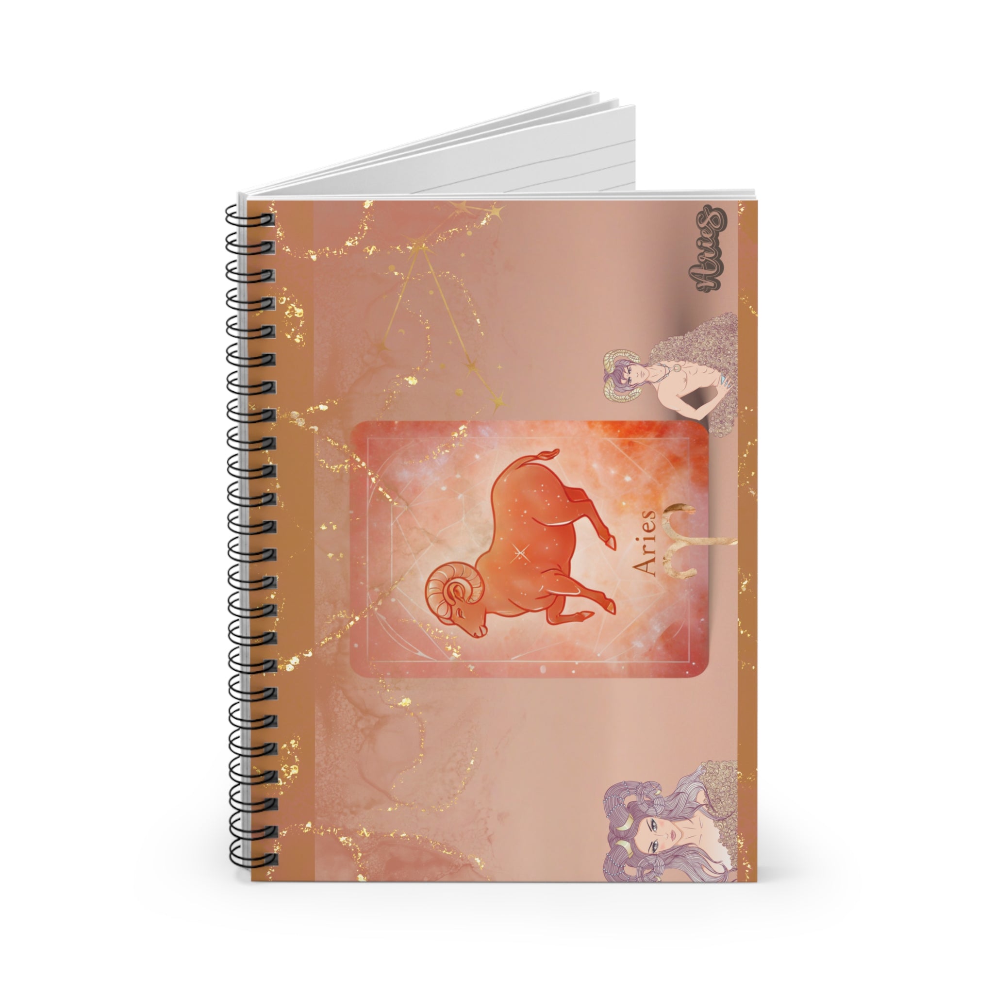 Aries Zodiac Spiral Notebook