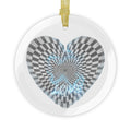 Beautiy in Heart Glass Ornaments