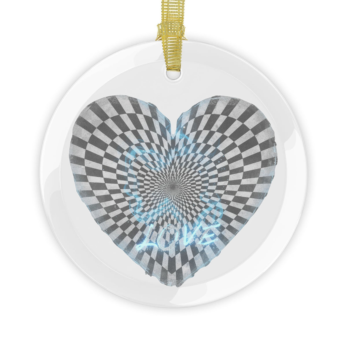 Beautiy in Heart Glass Ornaments