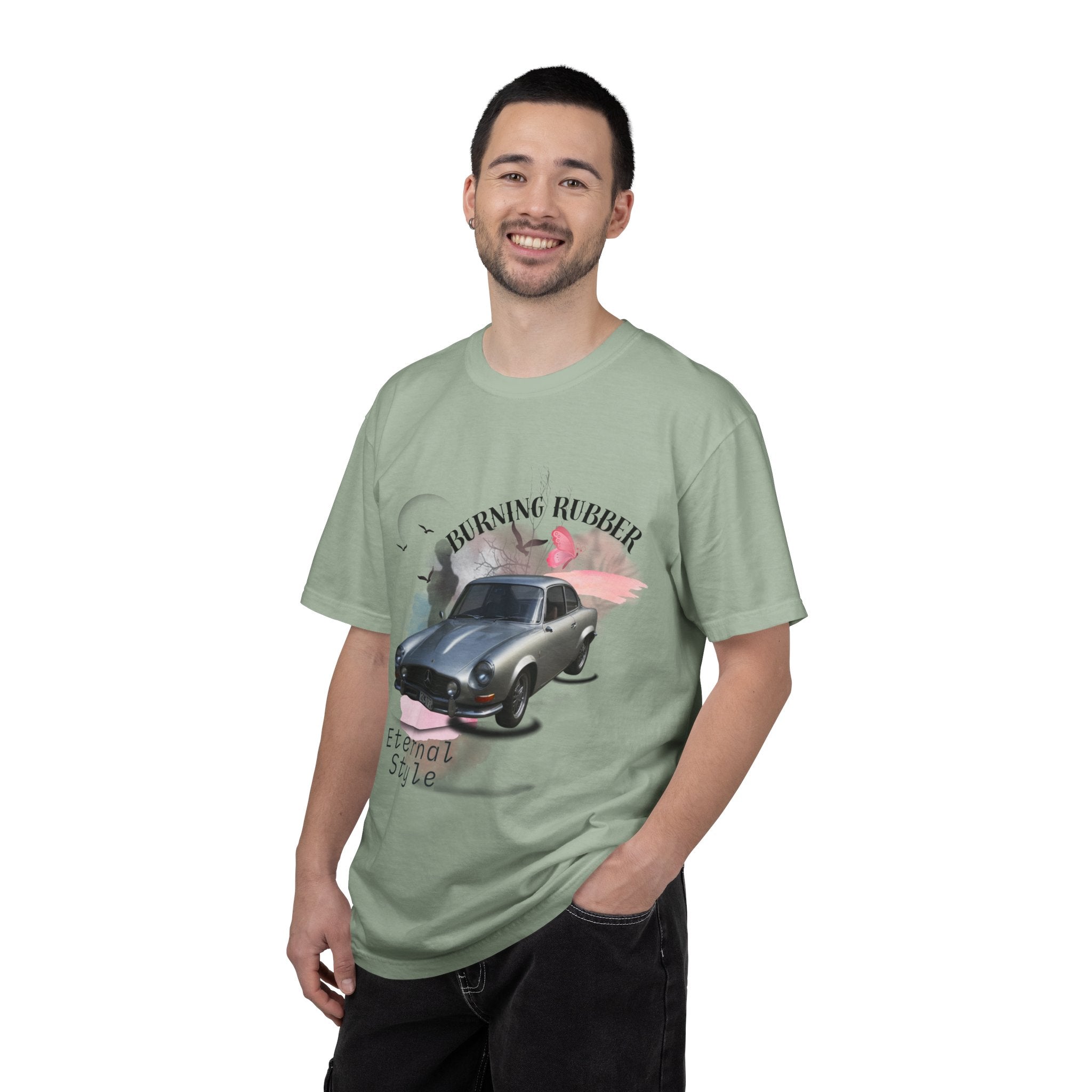 Vintage Sports Car T-Shirt — "Burning Rubber" Retro Automotive Tee