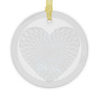 Beautiy in Heart Glass Ornaments