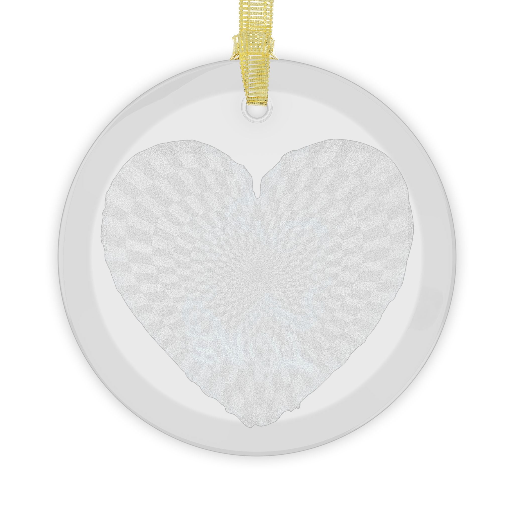 Beautiy in Heart Glass Ornaments