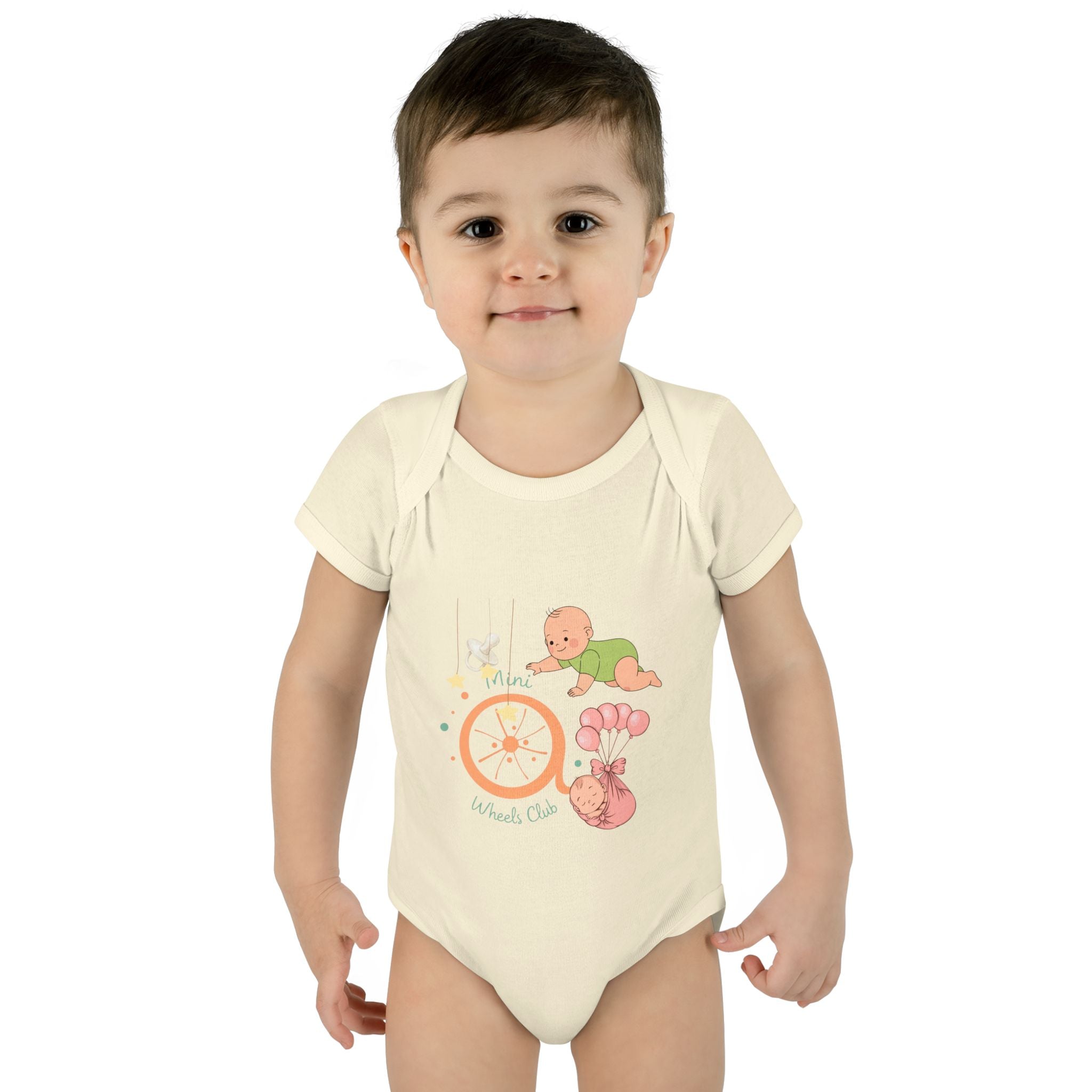 Nautical Newborn Bodysuit - Shell & Wheel