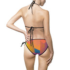 Geometric Colorblock Tie-Side Bikini Swimsuit