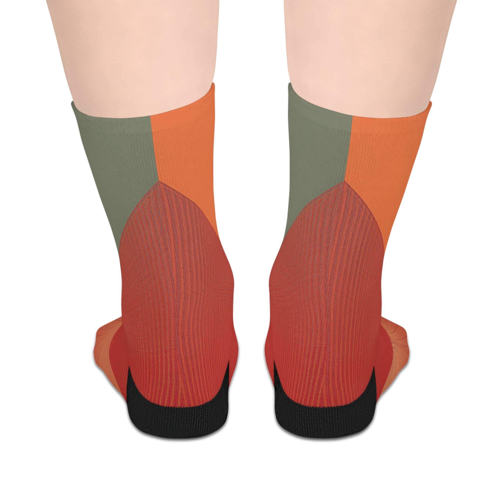 Abstract Autumn Colorblock Mid-Length Socks