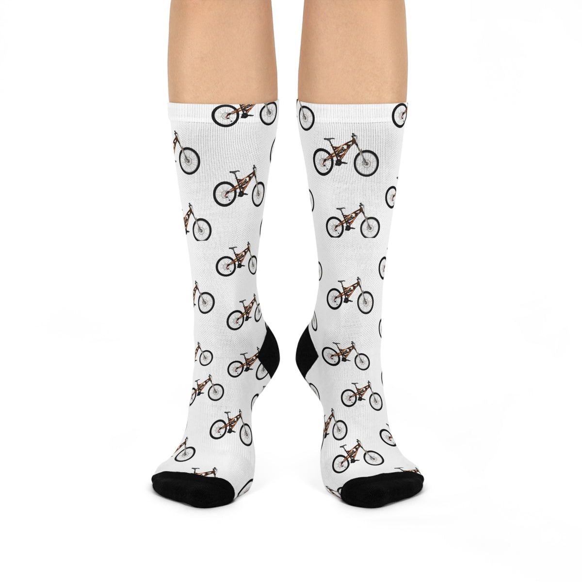 Bicycle Pattern Cushioned Crew Socks