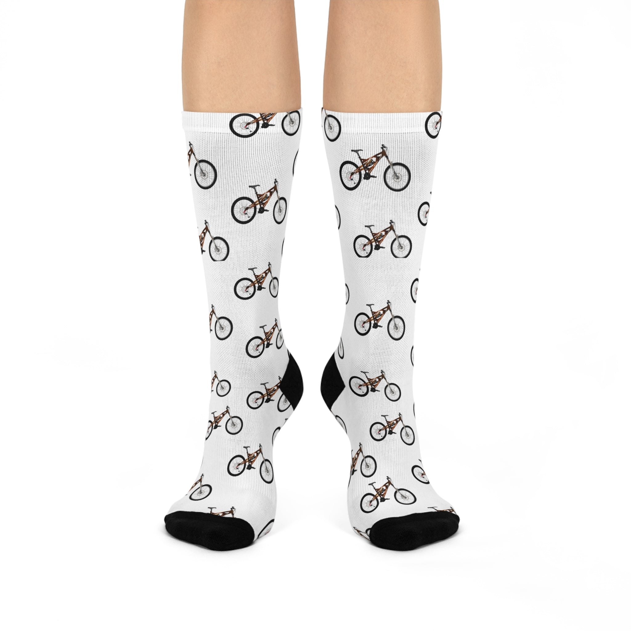 Bicycle Pattern Cushioned Crew Socks — Cozy Cycling Gift