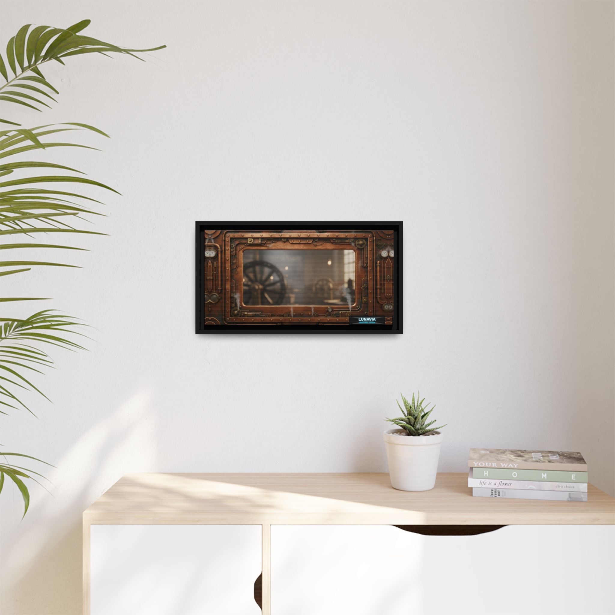 Steampunk Porthole Matte Canvas Framed Wall Art